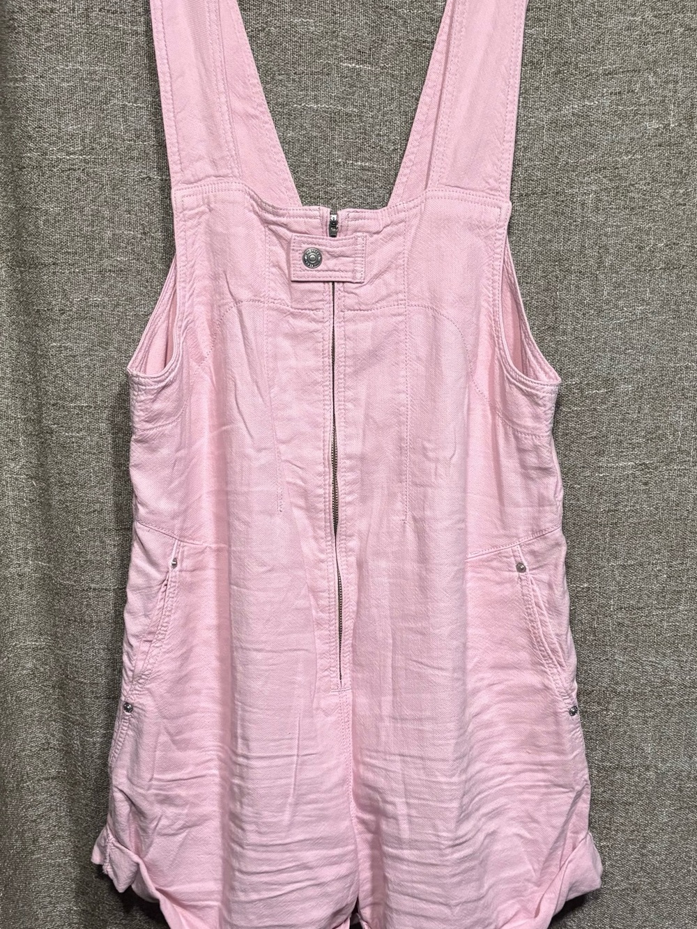 Free People We The Free Jude Shortalls Pink Parfait Cotton Romper M - Picture 3 of 8